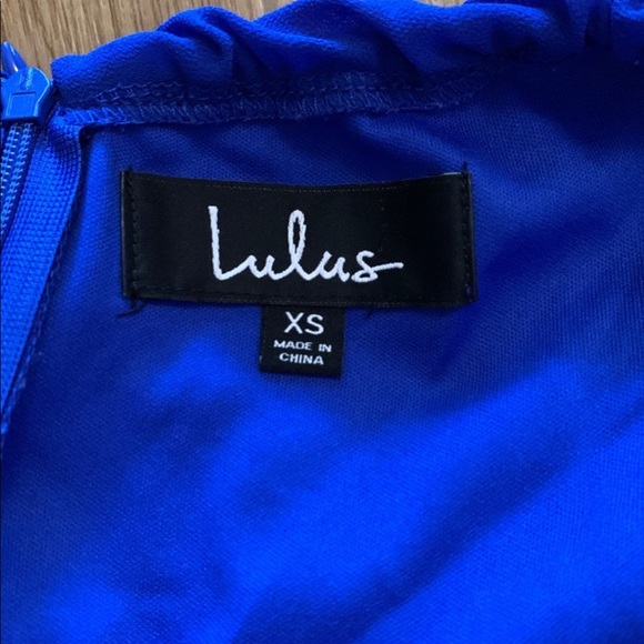 Lulu’s good deeds royal blue chiffon dress - Picture 4 of 5